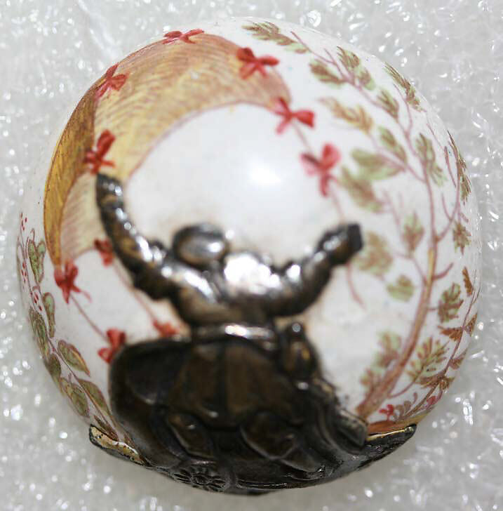 Button, enamel, metal, French