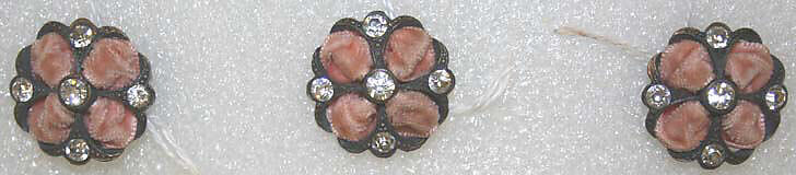 Button, metal, strass, French 