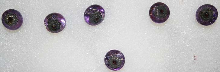 Button, quartz, garnets, metal, Hungarian