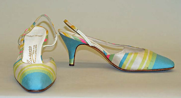 Evening pumps, Massaro (French, founded 1894), silk, French 