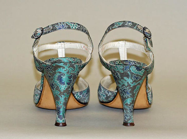 Evening sandals, Bottier Baudin, leather, French