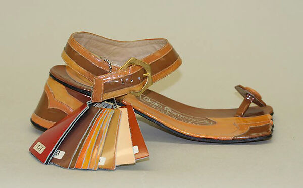 Sandals, Golo Footwear Corporation, leather, plastic (vinyl), American