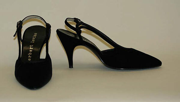 Evening shoes, Herbert Levine Inc. (American, founded 1949), leather, plastic, American 