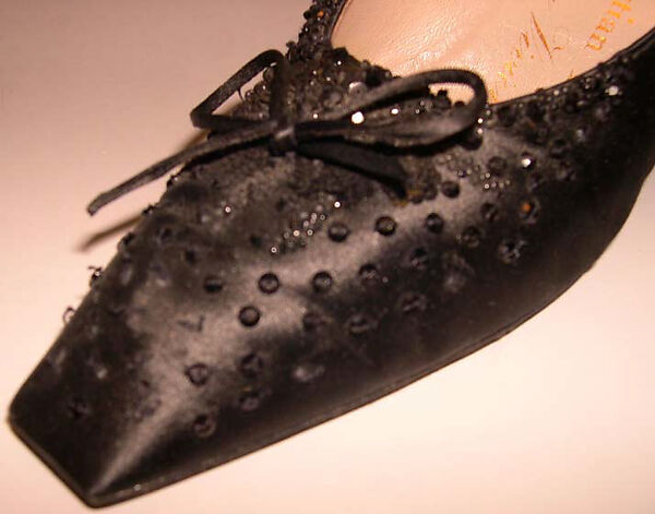 Evening shoes, House of Dior (French, founded 1946), silk, leather, plastic, French