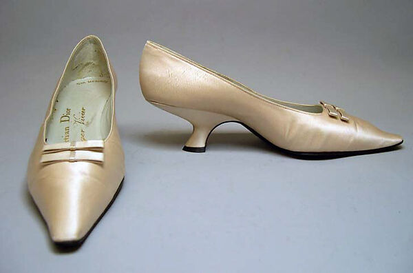 Evening shoes, House of Dior (French, founded 1946), silk, leather, French 