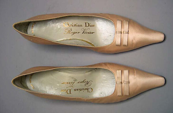 Evening shoes, House of Dior (French, founded 1946), silk, leather, French