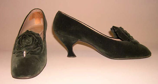 Evening shoes, House of Dior (French, founded 1946), cotton, leather, glass, French 