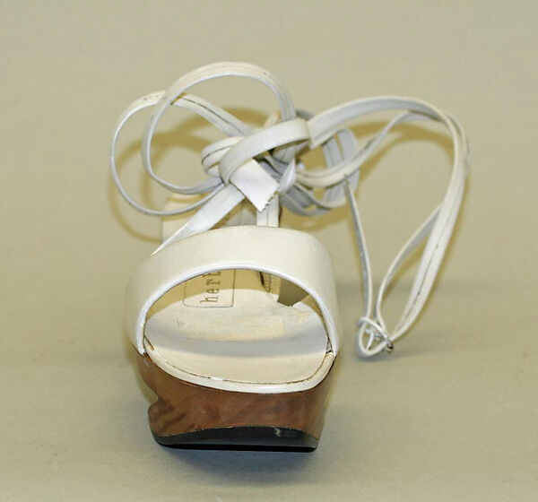 Sandals, Herbert Levine Inc. (American, founded 1949), wood, leather, American