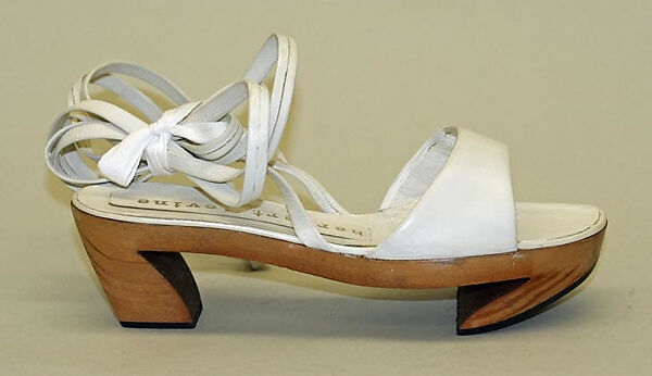 Sandals, Herbert Levine Inc. (American, founded 1949), wood, leather, American 