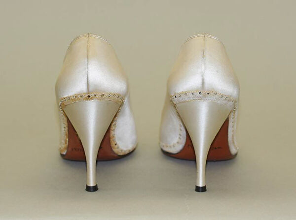 Evening shoes, Herbert Levine Inc. (American, founded 1949), silk, cotton, plastic, glass, American