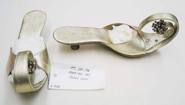 Mules, Herbert Levine Inc. (American, founded 1949), leather, wood, metal glass, American