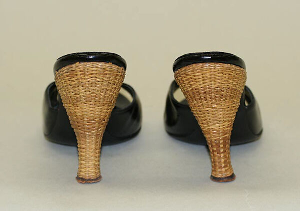 Mules, Herbert Levine Inc. (American, founded 1949), leather, bamboo, American