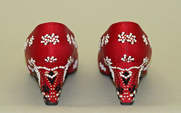 Evening shoes, Herbert Levine Inc. (American, founded 1949), silk, plastic, American