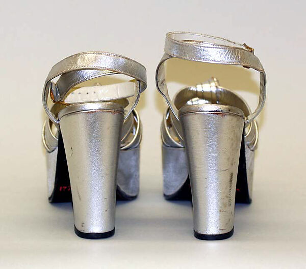 Evening sandals, leather, American or European