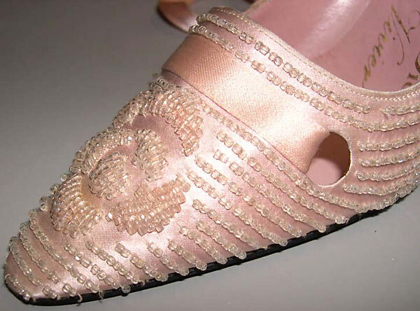 Evening shoes, House of Dior (French, founded 1946), silk, leather, glass, French