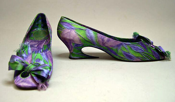 Evening shoes, House of Dior (French, founded 1946), silk, leather, French 