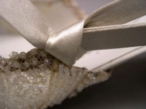 Evening sandals, House of Dior (French, founded 1946), silk, nylon, glass, leather, French