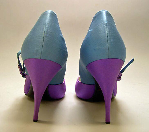 Evening shoes, House of Dior (French, founded 1946), silk, leather, French