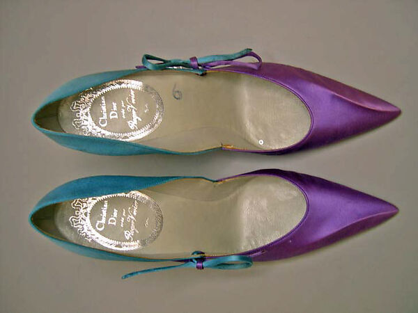 Evening shoes, House of Dior (French, founded 1946), silk, leather, French