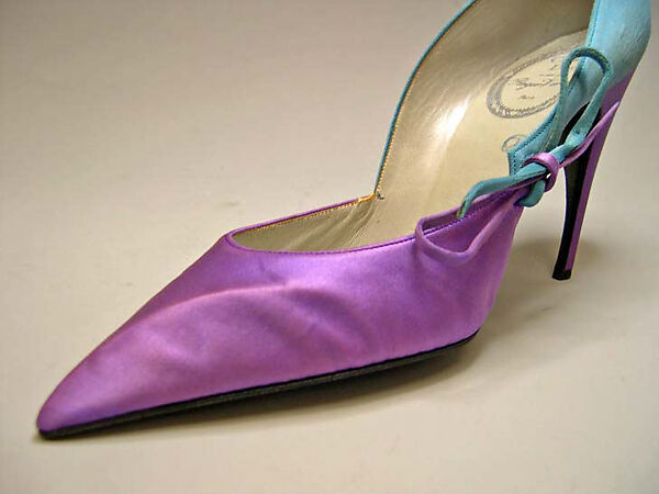 Evening shoes, House of Dior (French, founded 1946), silk, leather, French