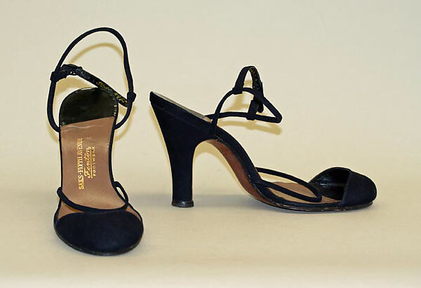 Sandals, Saks Fifth Avenue (American, founded 1924), leather, metal, American 