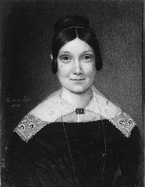 Mrs. Warren Rogers (Julie Francoise Gabrielle d'Anterroches), Theodore Lund (1810–1895), Watercolor on ivory, American 