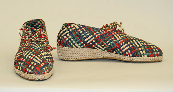 Oxfords, raffia, rubber, cotton, Italian 