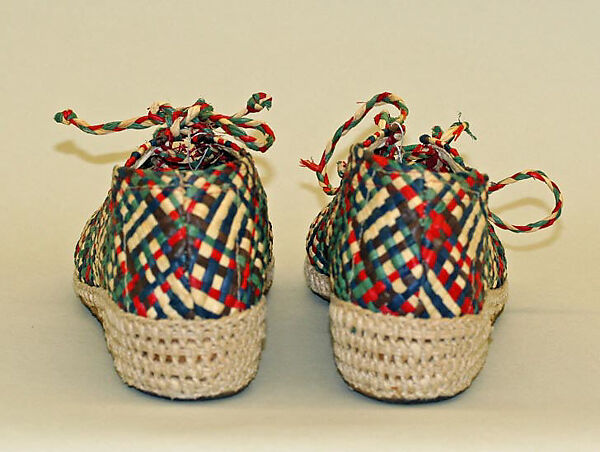 Oxfords, raffia, rubber, cotton, Italian