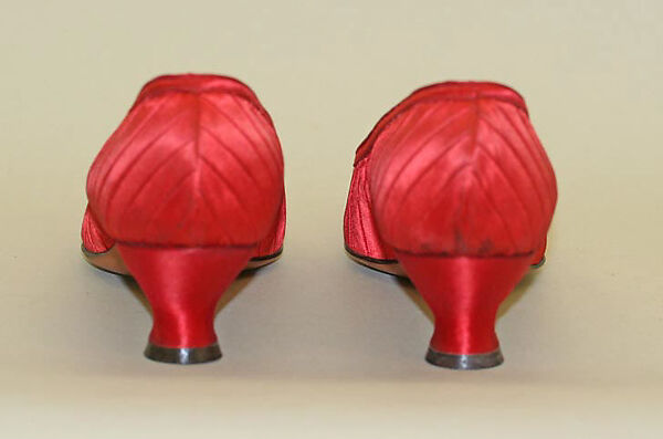 Pumps, Mr. David Evins (American, born England, 1909–1992), silk, leather, wood, American