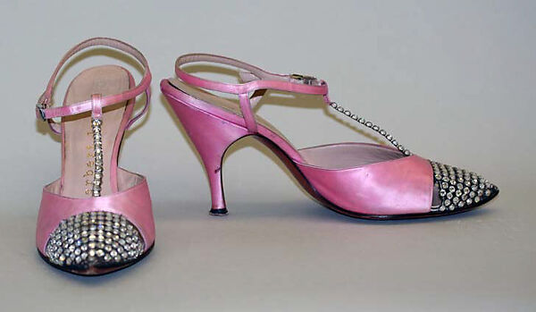 Evening shoes, Herbert Levine Inc. (American, founded 1949), silk, leather, rhinestone, American 