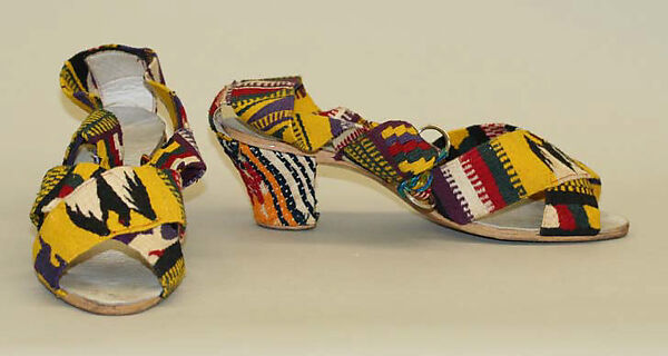 Sandals, wool, cotton, Guatemalan 