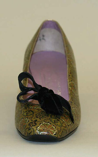 Evening pumps, Dal Co' (Italian), leather, metallic, rayon, Italian