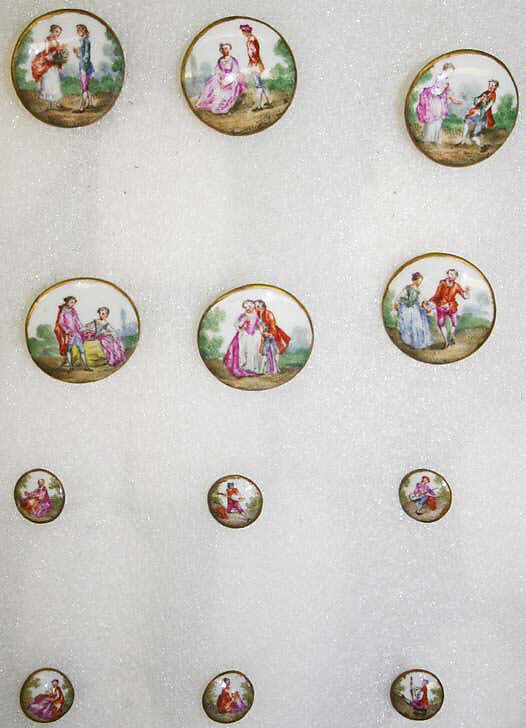 Button, porcelain, French 