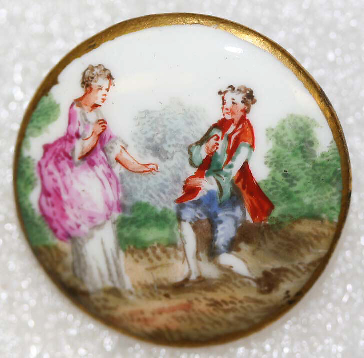 Button, porcelain, French