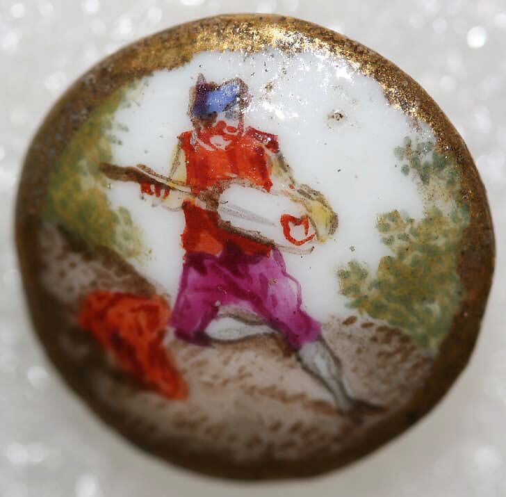 Button, porcelain, French