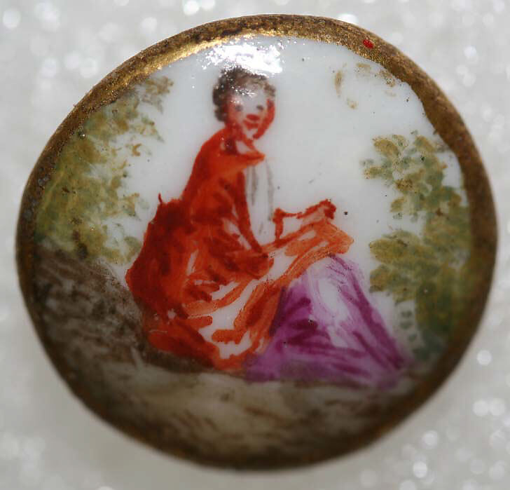 Button, porcelain, French