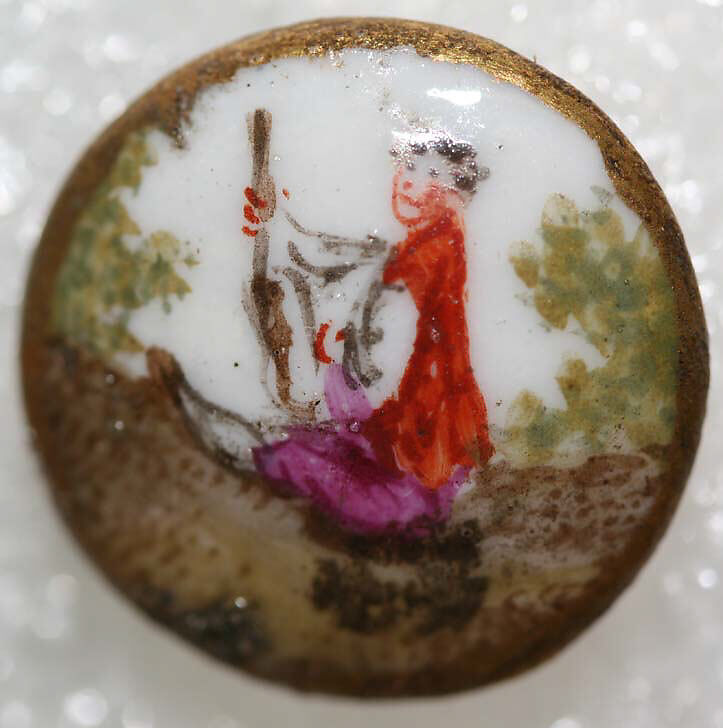 Button, porcelain, French