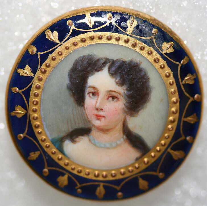 Button, porcelain, metal, French