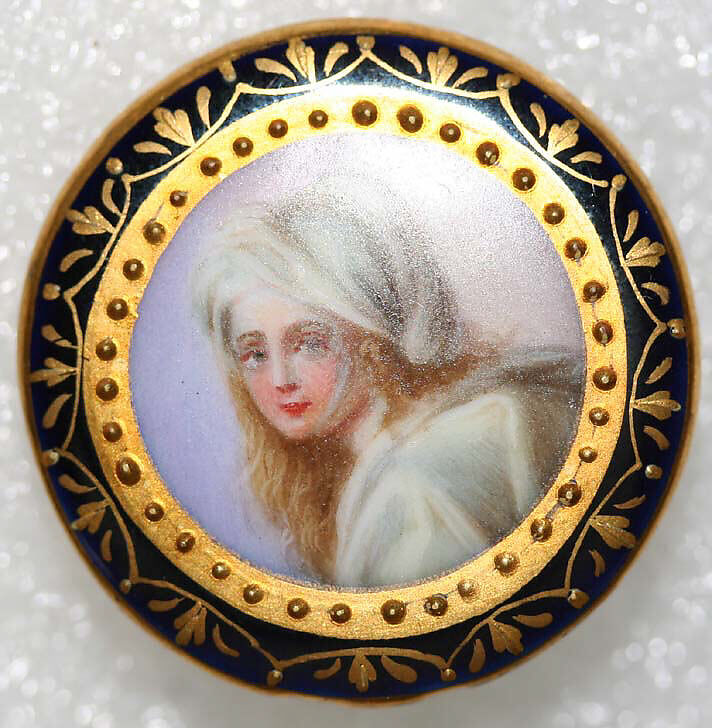 Button, porcelain, metal, French