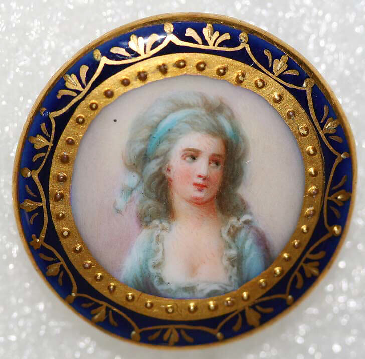 Button, porcelain, metal, French