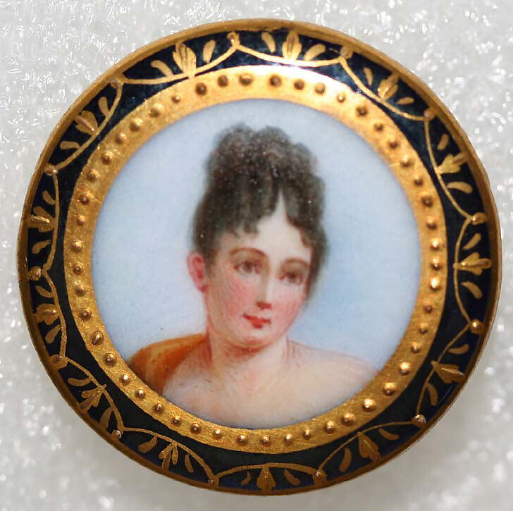 Button, porcelain, metal, French
