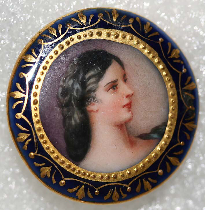 Button, porcelain, metal, French