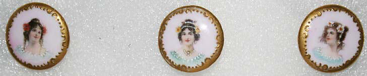 Button, porcelain, probably European 