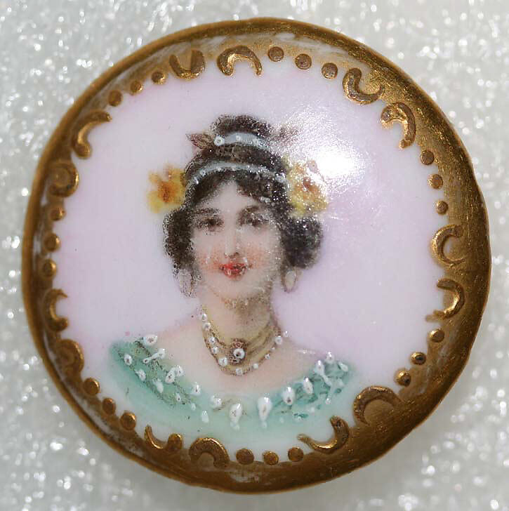 Button, porcelain, probably European