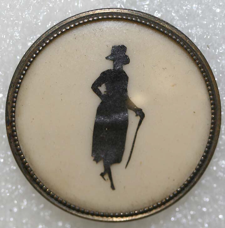 Button, paper, metal, French