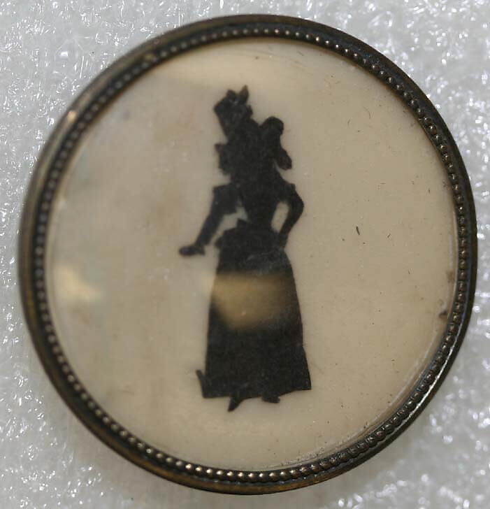 Button, paper, metal, French