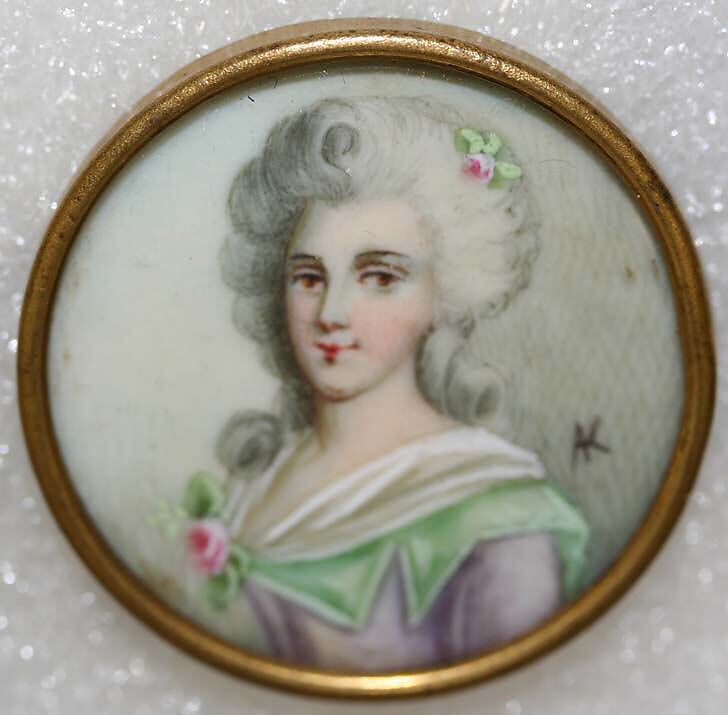 Button, ivory, glass, French