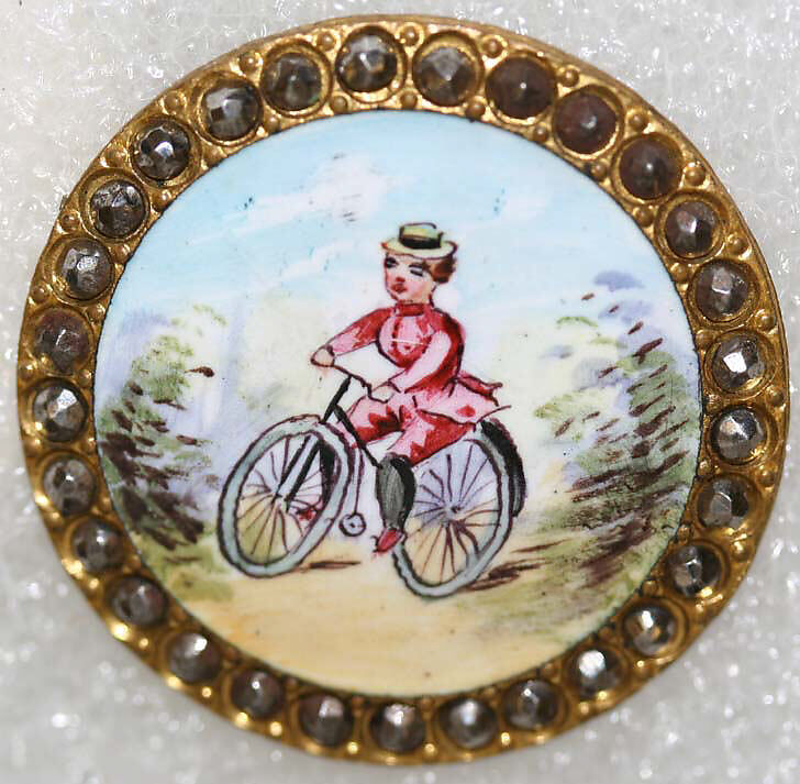 Button, enamel, metal, French