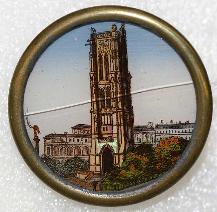 Button, porcelain, French