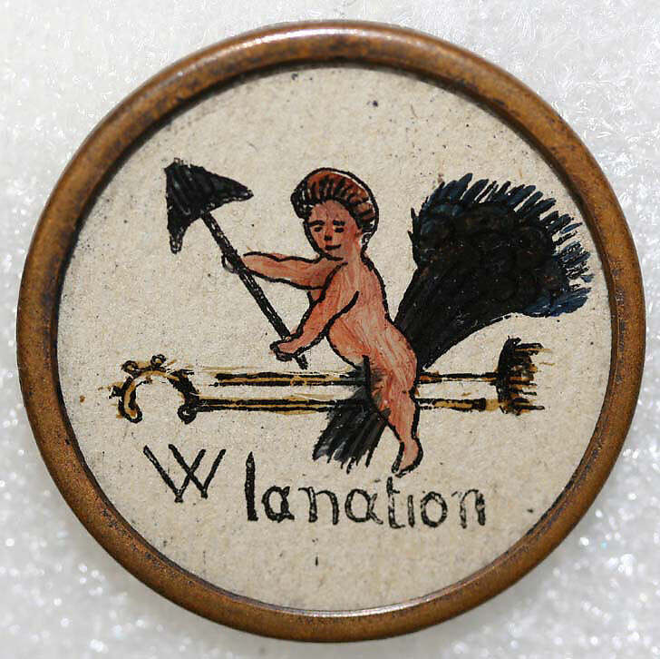 Button, porcelain, French